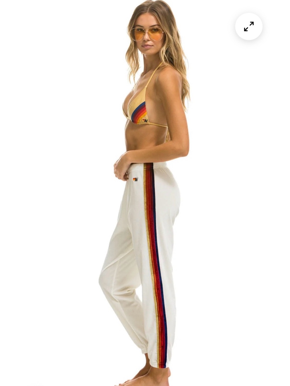 Aviator Nation Womens L White Velour Velvet Pants NWT